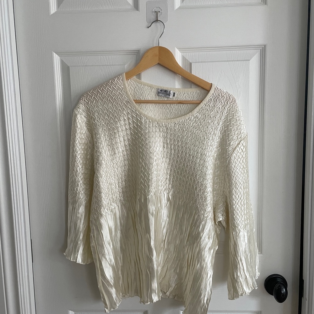 White Crinkle Textured Shirt
